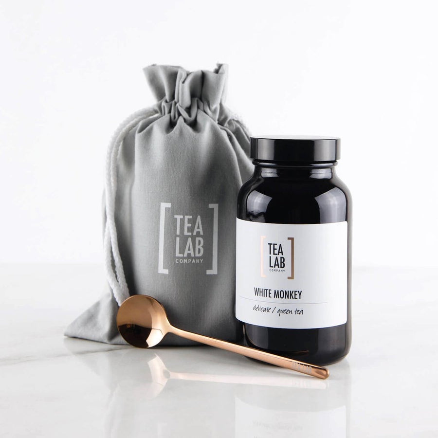 Tea Lab Amber Gift Jar Bag + Copper Spoon